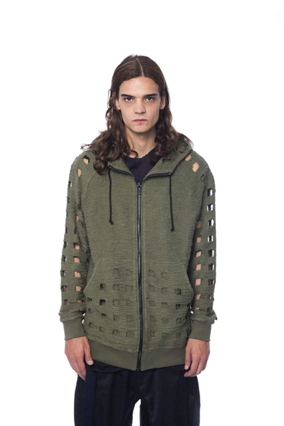 Shop Nicolo Tonetto Hooded Zipped Sweater In Army
