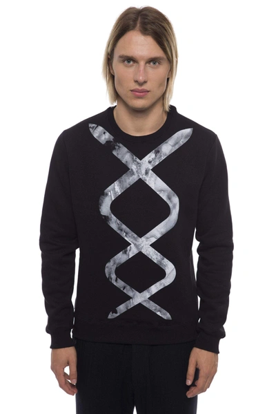 Shop Nicolo Tonetto Round Neck Printed  Sweater In Black