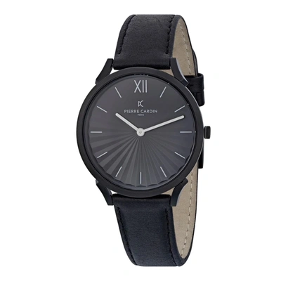 Shop Pierre Cardin Quartz Leather Strap Watches In Black