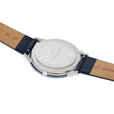 Shop Pierre Cardin Quartz Leather Strap Watches In Blue