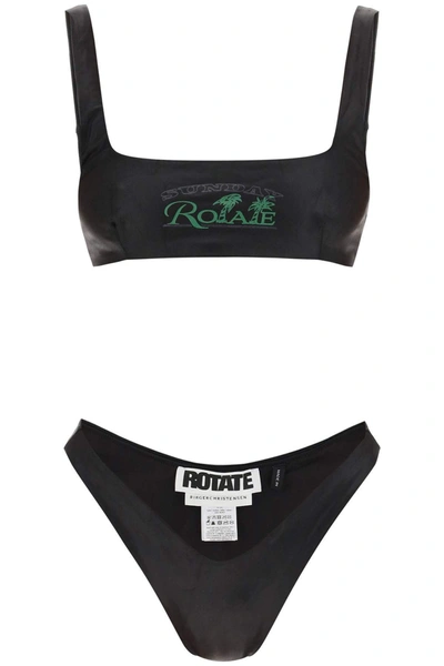 Rotate Birger Christensen Pearla Recycled Polyester Blend Bikini In Black