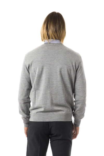 Shop Uominitaliani V-neck Emroidered Sweater In Gray