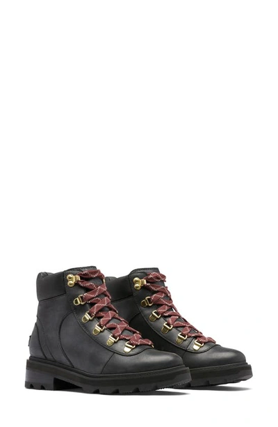 Shop Sorel Lennox Waterproof Hiker Boot In Black/ Black