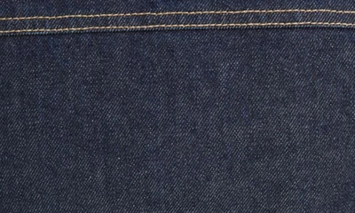 Shop Alaïa Japanese Denim Crop Jacket In Bleu Denim