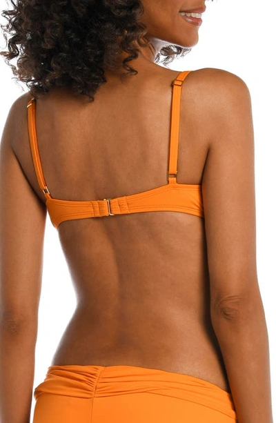 La Blanca Island Goddess Over-the-shoulder Bikini Top In Tangerine