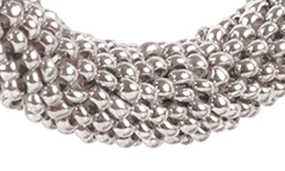 Shop Deepa Gurnani Zaria Beaded Hoop Earrings In Silver
