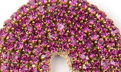 Shop Deepa Gurnani Warren Crystal Drop Earrings In Fuchsia