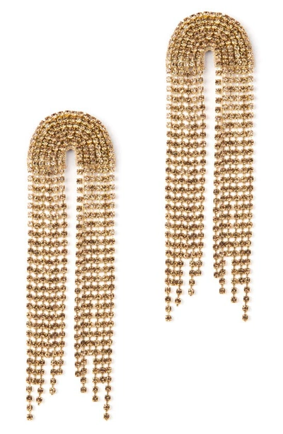 Shop Deepa Gurnani Warren Crystal Drop Earrings In Gold