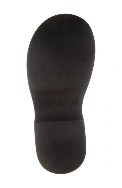 Shop Ganni Smocked Slingback Platform Sandal In Kelly Green