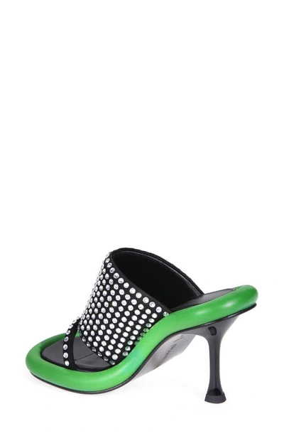 Shop Jw Anderson Bumper Crystal Embellished Slide Sandal In Green