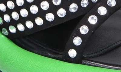 Shop Jw Anderson Bumper Crystal Embellished Slide Sandal In Green