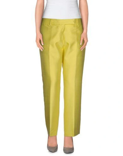 Shop True Royal Casual Pants In Light Yellow
