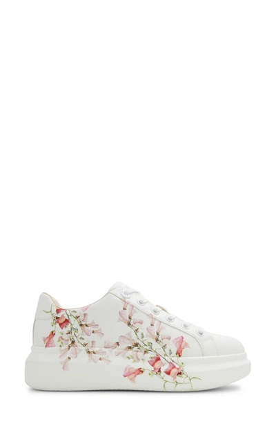 Shop Aldo Peono Floral Platform Sneaker In Other White