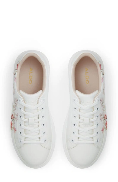 Shop Aldo Peono Floral Platform Sneaker In Other White