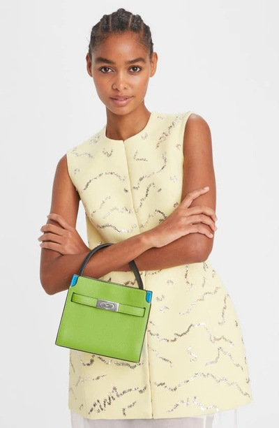 Tory Burch Petite Lee Radziwill Pebble Leather Double Bag In Wheat Grass