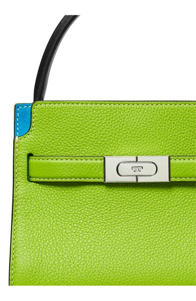 Shop Tory Burch Petite Lee Radziwill Pebble Leather Double Bag In Wheat Grass