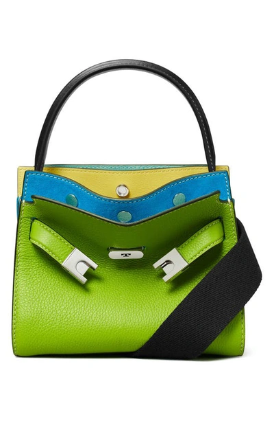 Tory Burch Petite Lee Radziwill Pebble Leather Double Bag In Wheat Grass