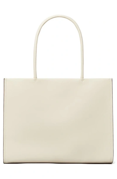 Tory Burch Small Ella Faux Leather Tote In Warm White
