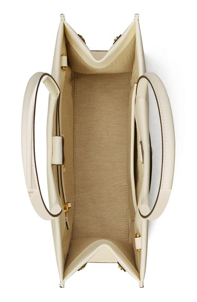 Tory Burch Small Ella Faux Leather Tote In Warm White