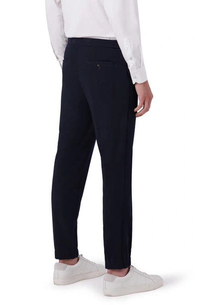 Shop Bugatchi Slim Fit Linen Blend Double Knit Chinos In Navy