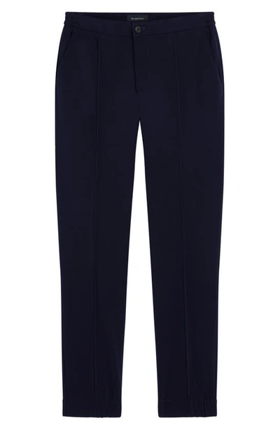 Shop Bugatchi Slim Fit Linen Blend Double Knit Chinos In Navy