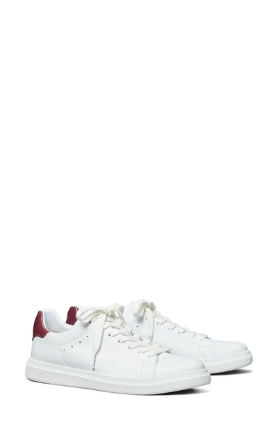Shop Tory Burch Howell Court Sneaker In Titanium White/vintage Eggplnt