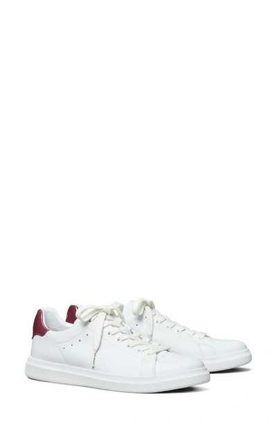 Tory Burch Howell Sneaker In Titanium White/vintage Eggplnt