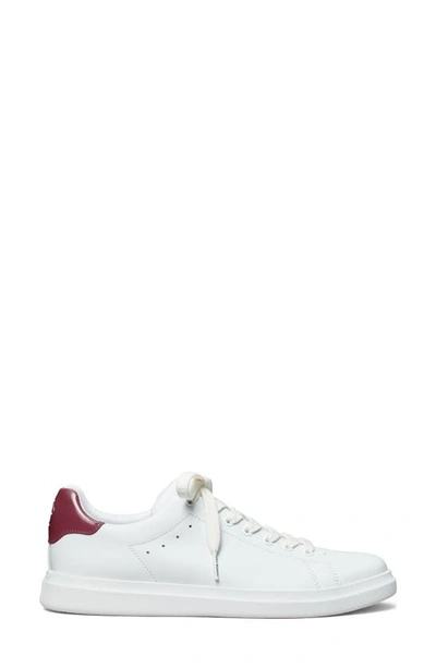 Shop Tory Burch Howell Court Sneaker In Titanium White/vintage Eggplnt