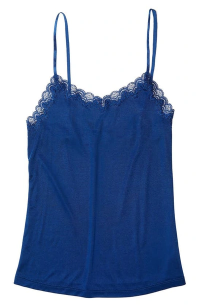 Shop Uwila Warrior Soft Silk Lace Trim Camisole In Estate Blue