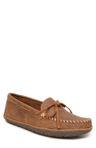 Shop Minnetonka Tie Tread Loafer In Brown