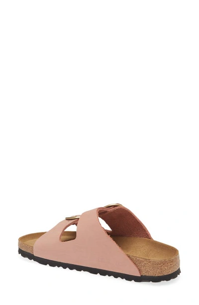 Birkenstock Arizona Big Buckle Womens Faux Leather Slip On Slide Sandals In Old Rose