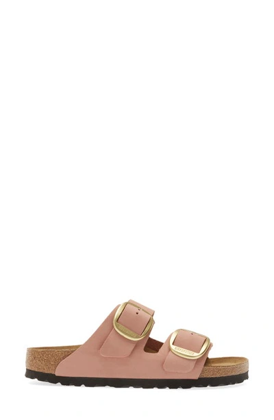 Birkenstock Arizona Big Buckle Womens Faux Leather Slip On Slide Sandals In Old Rose
