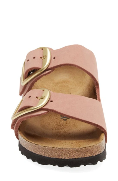 Birkenstock Arizona Big Buckle Womens Faux Leather Slip On Slide Sandals In Old Rose