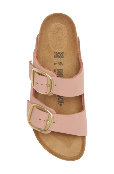 Birkenstock Arizona Big Buckle Womens Faux Leather Slip On Slide Sandals In Old Rose