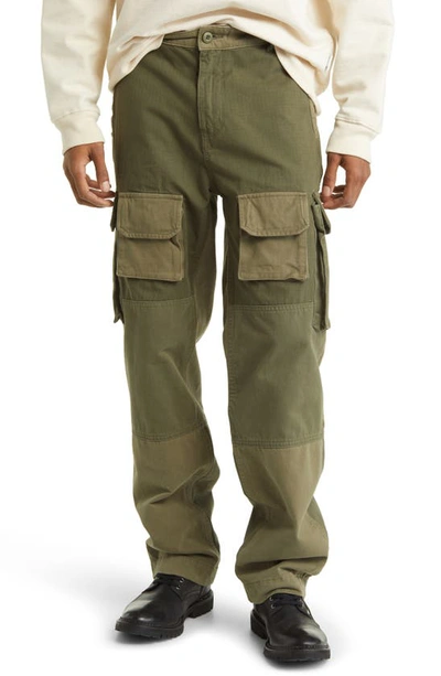 Shop Alpha Industries Colorblock Cotton Cargo Pants In Og-107 Green