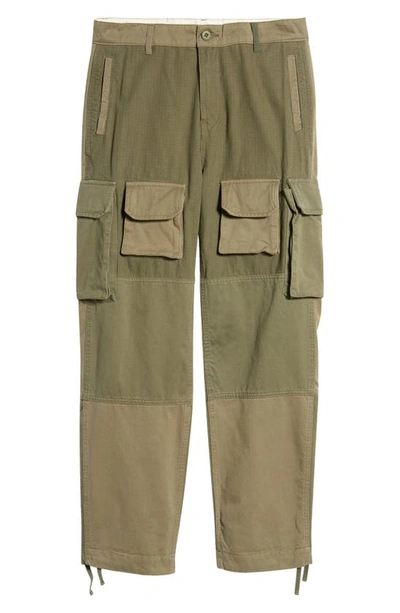 Shop Alpha Industries Colorblock Cotton Cargo Pants In Og-107 Green