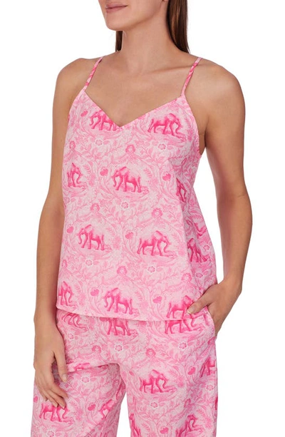 Bedhead Pajamas Print Organic Cotton Poplin Crop Pajamas In Elegant Elephants
