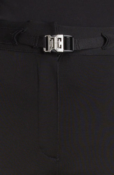 Shop Givenchy 4g Logo Belted Narrow Trousers In Black