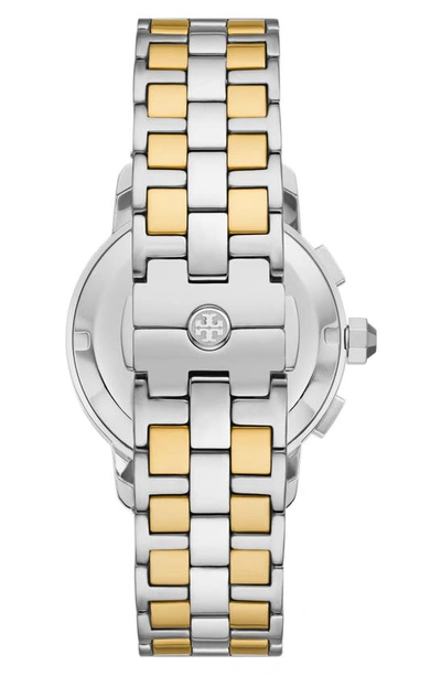 Shop Tory Burch The Tory Two-tone Chronograph Bracelet Watch, 37mm