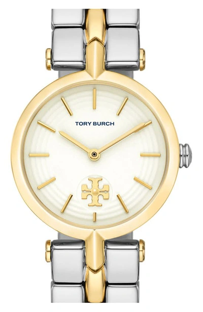 Shop Tory Burch The Kira Two-tone Bracelet Watch, 30mm