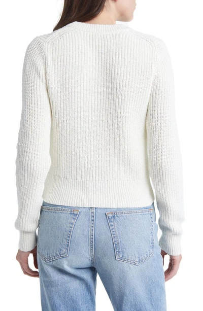 Shop Madewell Textural Knit Cardigan Sweater In Bright Ivory