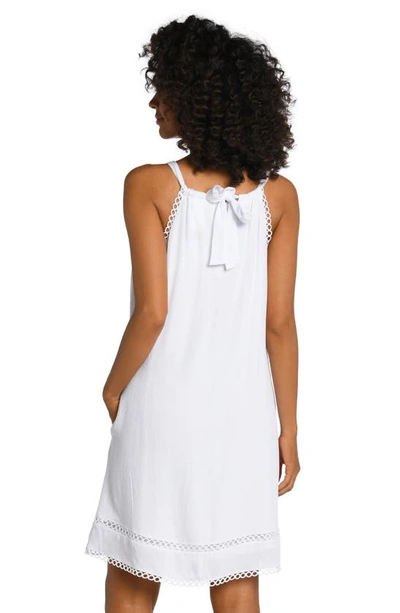 Shop La Blanca Illusion Crinkle Cover-up Dress In White