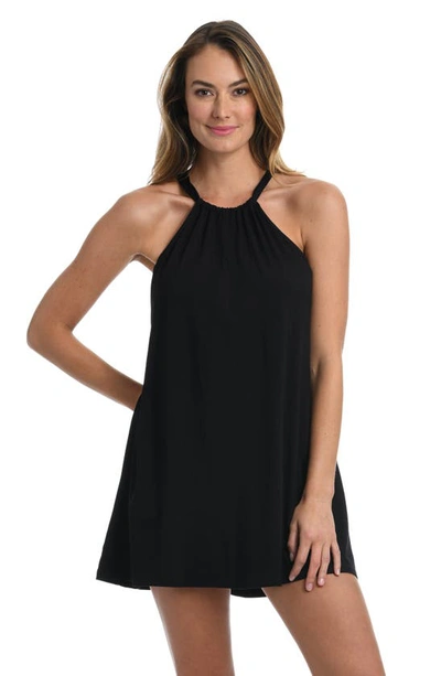 Shop La Blanca Halter Neck Cover-up Dress In Black