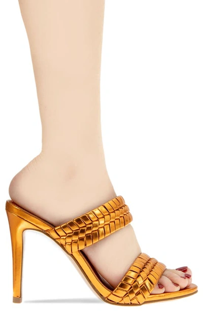 Bcbgeneration Jendi Slide Sandal In Tangerine Metallic