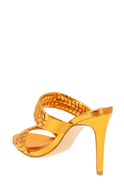 Shop Bcbgeneration Jendi Slide Sandal In Tangerine Metallic