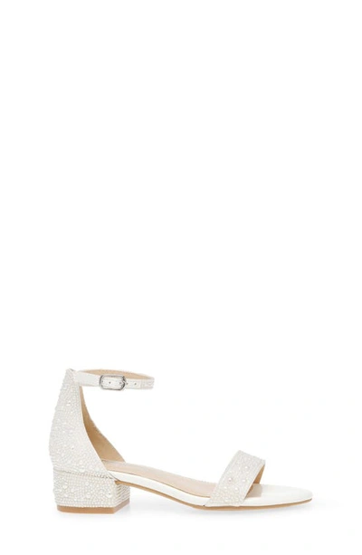 Shop Betsey Johnson Rhinestone Ankle Strap Sandal In White