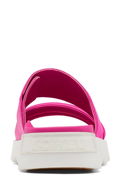 Shop Sorel Viibe Asymmetric Slide Sandal In Fuchsia Fizz/ Sea Salt