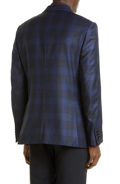 Zegna Milano Easy Plaid Wool Sport Coat In Navy