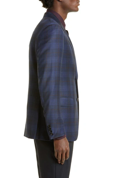Zegna Milano Easy Plaid Wool Sport Coat In Navy