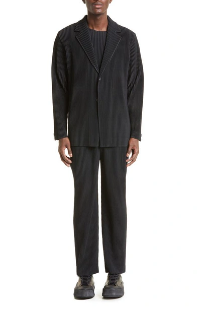 Shop Issey Miyake Pleated Sport Coat In 15-black